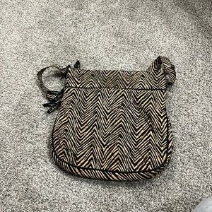 Vera Bradley Tan Stripe Print Cross Body